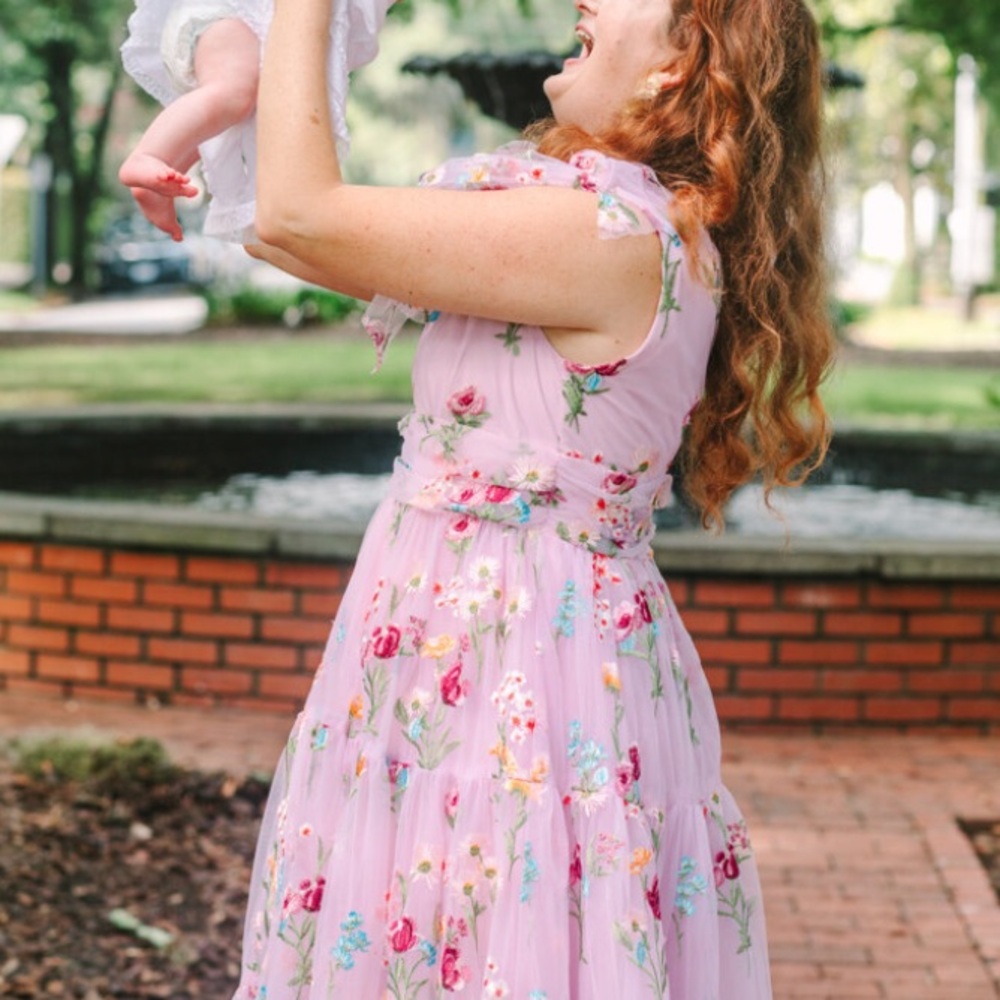 JessaKae Margaret Midi Pink Floral Dress - Picture 2 of 5